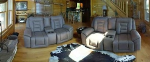 TV, fireplace, video games, offices