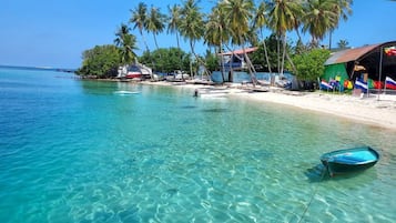 Private beach, white sand, free beach shuttle