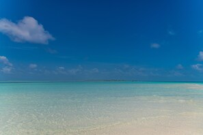 Private beach, white sand, free beach shuttle