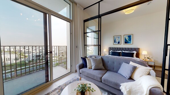 Luxury Apartment | View from room - SuperHost - High-End apartment With Burj Khalifa Glimpse (Dubai)