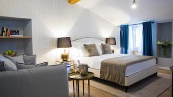 Suíte estúdio júnior | 1 quarto, roupas de cama premium, individualmente decorados