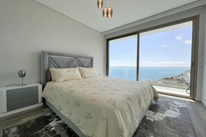 Luxury-Haus, 1 Schlafzimmer, Nichtraucher, Meerblick | 3 Schlafzimmer, Allergikerbettwaren, Verdunkelungsvorhänge