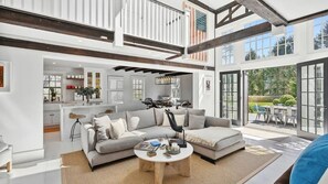 Smart TV, fireplace, stereo, computer monitors