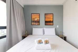Estúdio urbano | Roupas de cama antialérgicas, Wi-Fi de cortesia, roupa de cama
