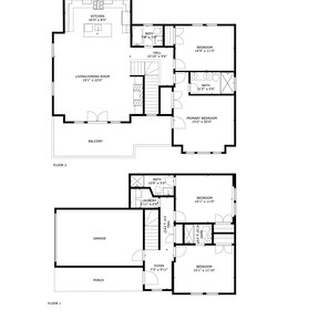Two floor plans showcase the layout of this property, featuring spacious living areas, kitchens, bedrooms, and bathrooms.