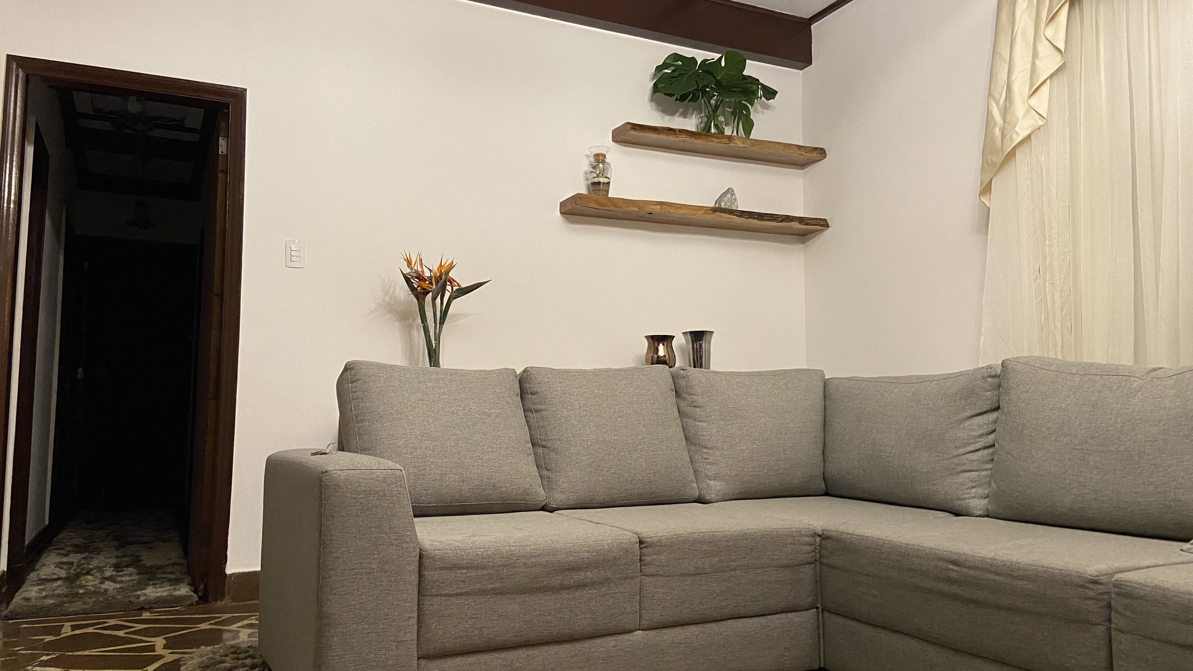 Country house by the waterfall with swimming pool