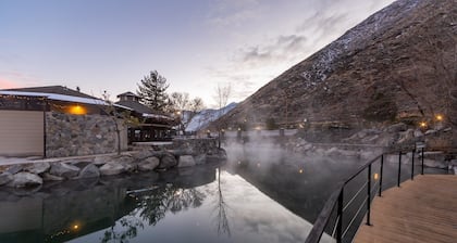 Hot Springs & Pool. By Mountains. Historic Resort