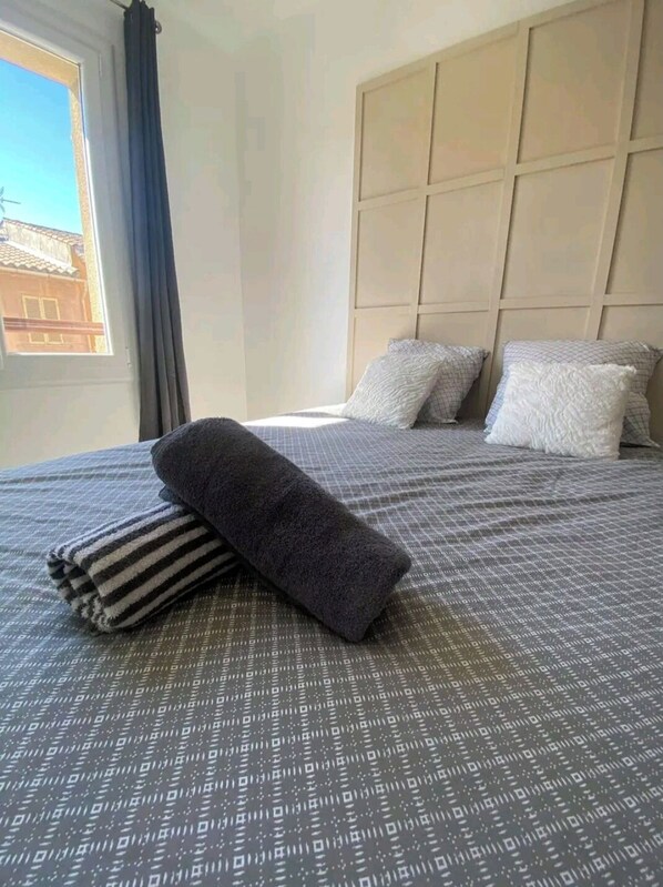 1 bedroom, iron/ironing board, bed sheets