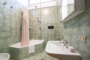 Ensemble douche/baignoire, sèche-cheveux, bidet, serviettes fournies