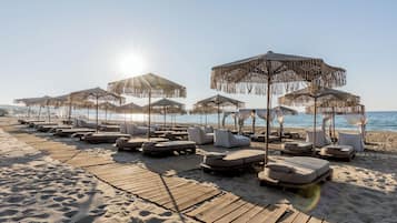 Free beach cabanas, sun loungers, beach umbrellas