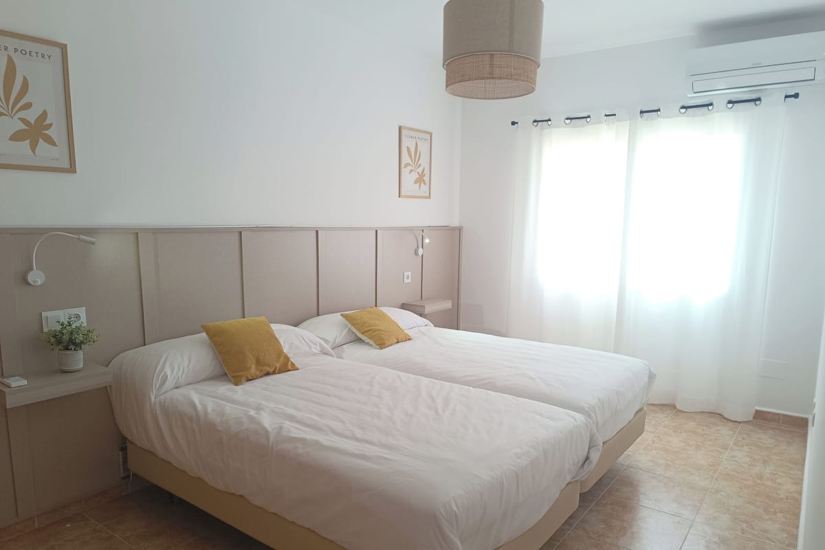 3 habitaciones y ropa de cama de alta calidad