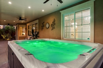 100 heating fee for stunning swim spa, seats 12-15