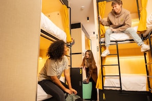 Blackout curtains, soundproofing, free WiFi, bed sheets