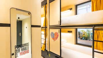 Blackout curtains, soundproofing, free WiFi, bed sheets