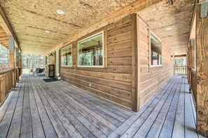 Terrace/patio - 22 Mi to Yellowstone! Swiss Cabin in Mack's Inn (Island Park)