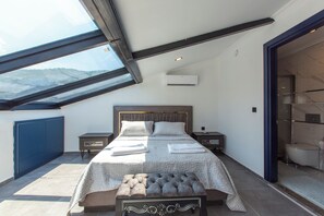 Premium Duplex, 3 Bedrooms, Hill View | Iron/ironing board, free WiFi, bed sheets - Angel Residence (Fethiye)