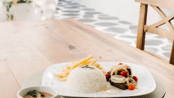 Breakfast, lunch, dinner served; Brazilian cuisine
