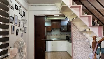 Fridge, microwave, stovetop, toaster