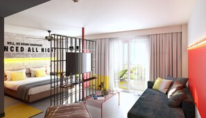 Premium bedding, down comforters, memory foam beds, minibar