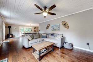 テレビ、暖炉、テレビゲーム