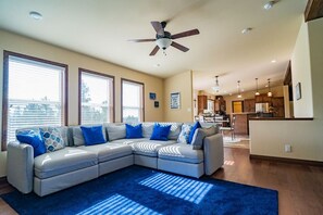 TV, fireplace, video games