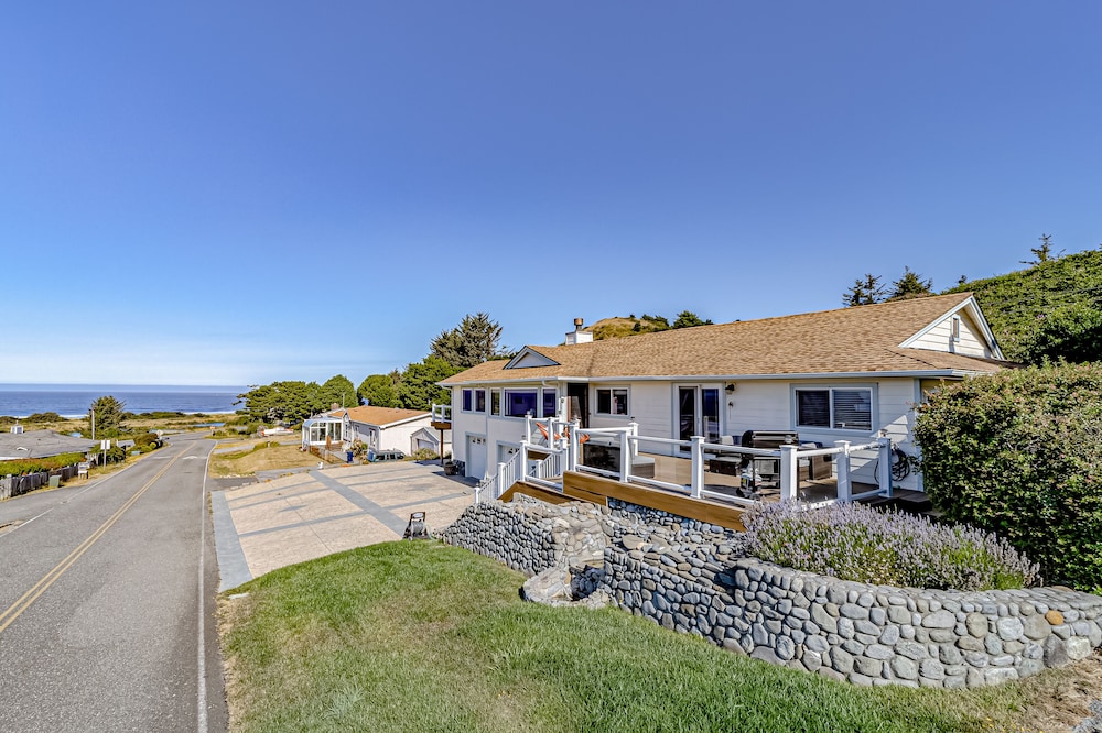Ocean- & river-view home with EV charger, deck, & central AC - walk to beach