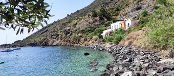 House on the sea in the Aeolian Islands, with terrace and solarium