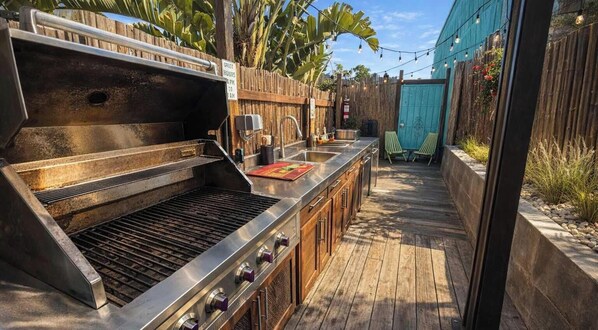 Terrace/patio - Historic Church Retreat with Private Deck, 6BR, 20 Beds (San Diego)