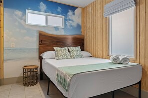 3 bedrooms, memory-foam beds, desk, iron/ironing board