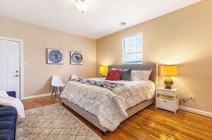 2 bedrooms, travel crib, WiFi, bed sheets