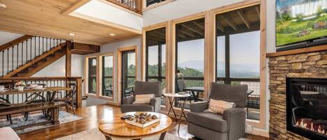 TV, fireplace, offices