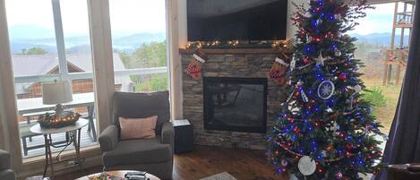 TV, fireplace, offices