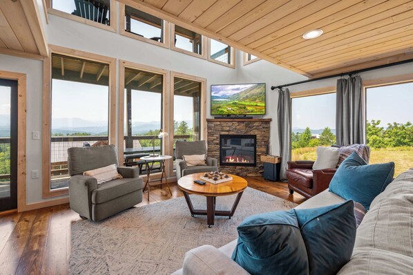 TV, fireplace, offices