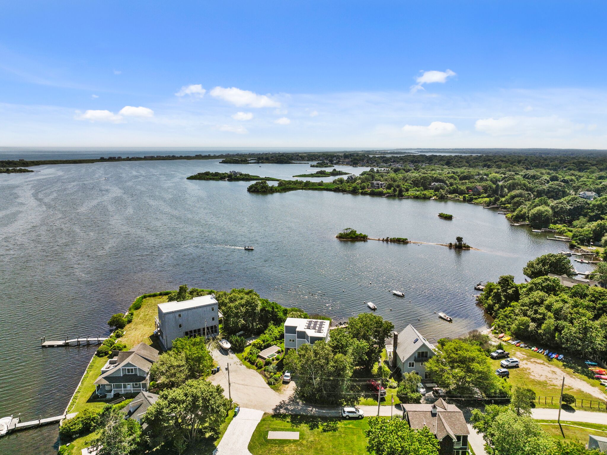 Stunning waterfront home with big yard & private dock!