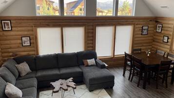 Smart TV, fireplace, DVD player, books