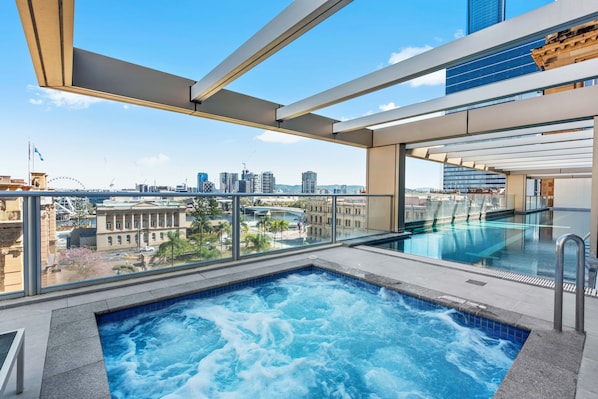 Outdoor pool, a heated pool
