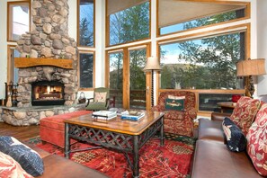 Studio (5 Bedrooms) | Living area | TV, fireplace, DVD player - Nordic Retreat 5 Bedrooms PAC-2410 by KBM (Park City)