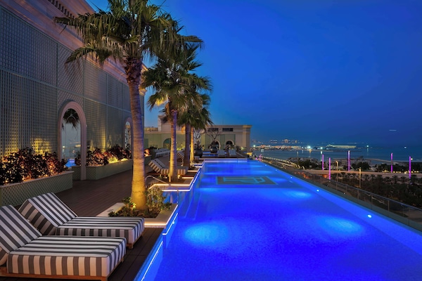 Indoor pool, outdoor pool, open 8:00 AM to 8:00 PM, pool umbrellas