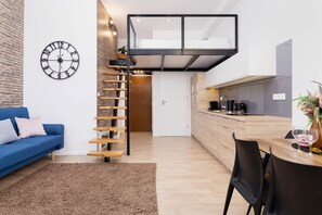 Interior - Dietla 66 | Apartment with mezzanine | Home office (Kraków)