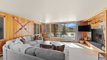 TV, caminetto, lettore DVD