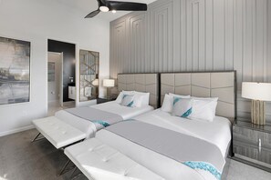 11 habitaciones, escritorio y tabla de planchar con plancha