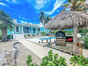 Terrace/patio - Beach House is a stunning and spacious 2bed/2bath with private pool & steps to Sombrero Beach! (Marathon)