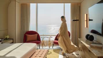 Premium bedding, down duvets, pillow-top beds, free minibar items