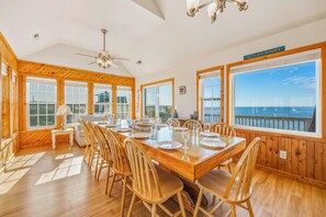 Dining - Soundfront Home with Private Pool, Hot Tub, and Private Windsurfing Access (Waves)