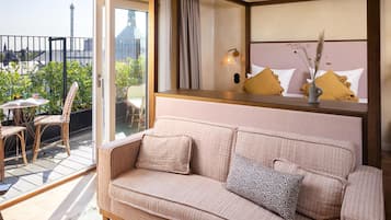 Rom – deluxe, balkong | Allergitestet sengetøy, individuelt dekorert og individuelt innredet