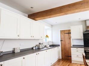 Fridge, dishwasher, electric kettle, toaster