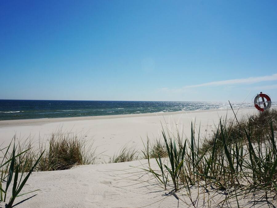 On the beach, white sand