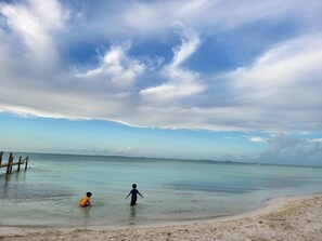 Beach nearby, sun-loungers