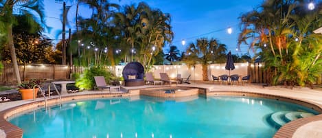Outdoor pool, a heated pool