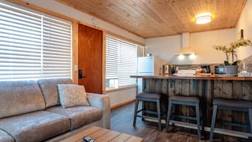 Televisión de pantalla plana, reproductor de DVD, videoteca